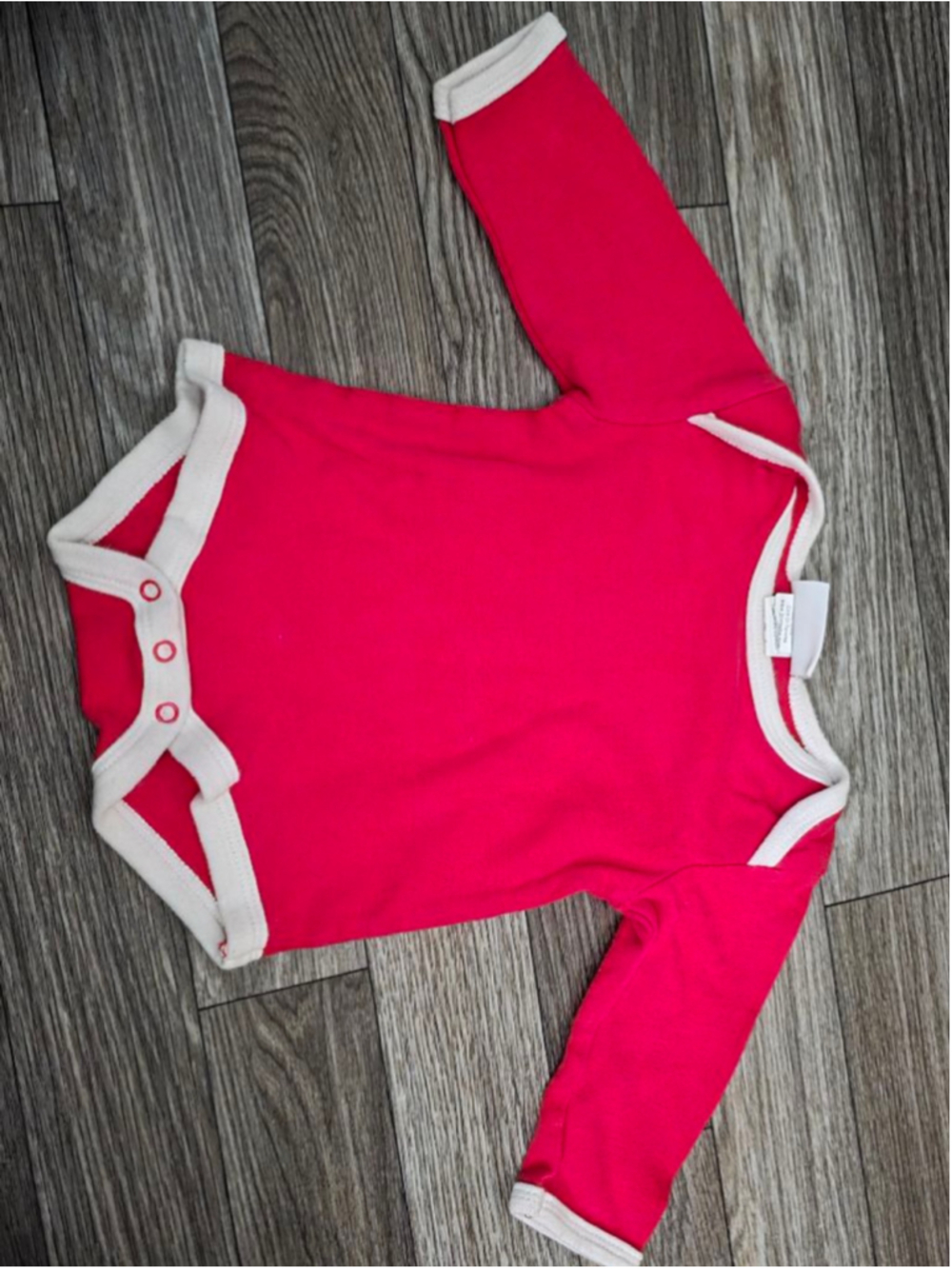 Baby by bon‎ bebe Red & White Long Sleeve Bodysuit 0-3 Months